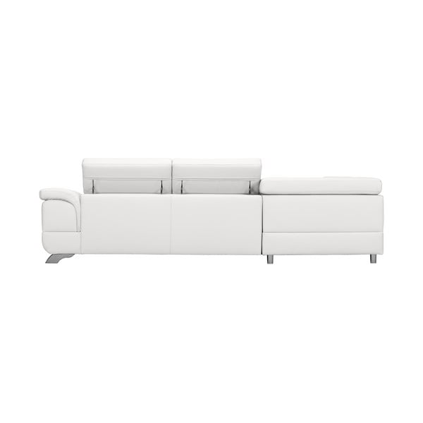 Divano letto angolare in pelle bianca con contenitore Gamma, angolo sinistro - Windsor & Co Sofas-image-2