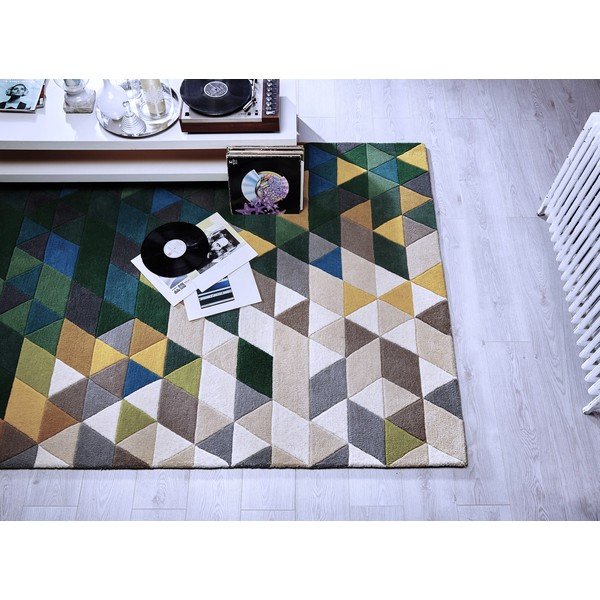 Tappeto in lana giallo/verde 80x150 cm Prism - Flair Rugs-image-1