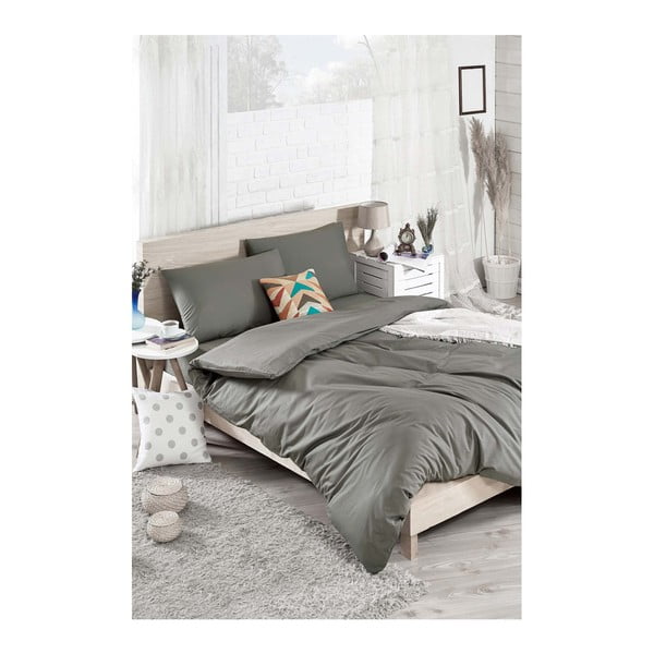 Set di biancheria da letto in cotone per letto matrimoniale con lenzuolo Nerja, 200 x 220 cm - Mijolnir