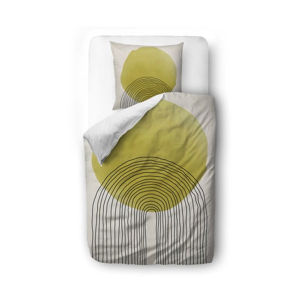 Biancheria da letto in cotone sateen beige e giallo , 200 x 200 cm Rising Sun - Butter Kings