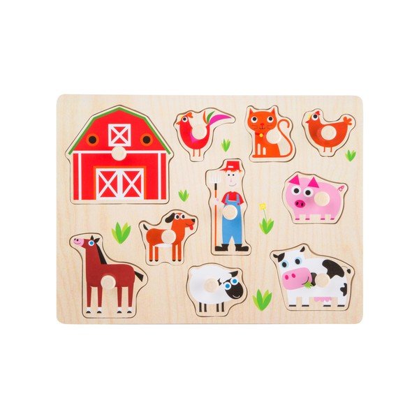 Puzzle a inserimento in legno Farm - Legler
