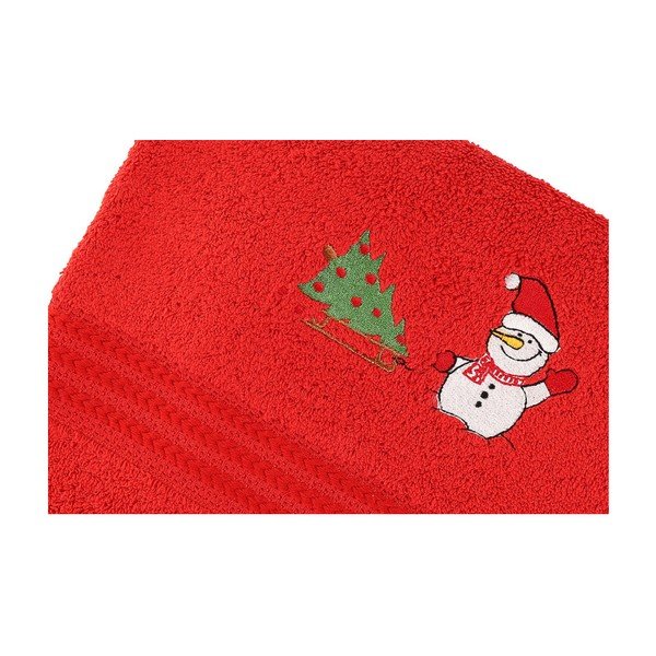 Set di 3 asciugamani rossi Snowy Christmas - Foutastic-image-1