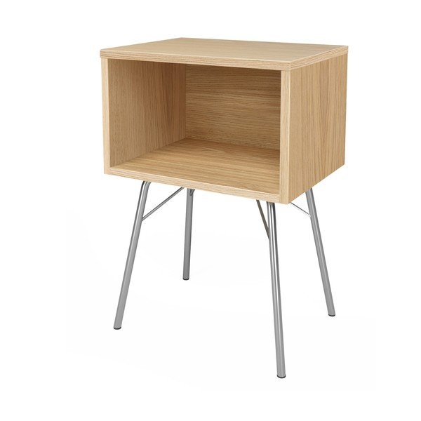 Comodino in rovere decorato in colore naturale Rayburn - Woodman-image-2