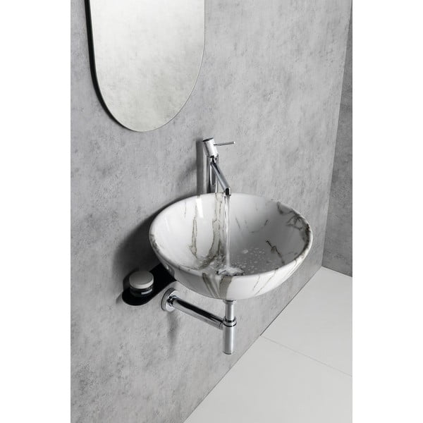 Supporto per lavabo nero in acciaio da parete 42x7 cm Tetris - Sapho-image-1