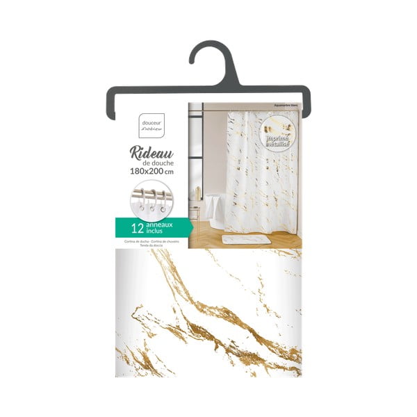 Tenda per doccia 180x200 cm Aquamarbre – douceur d'intérieur-image-4