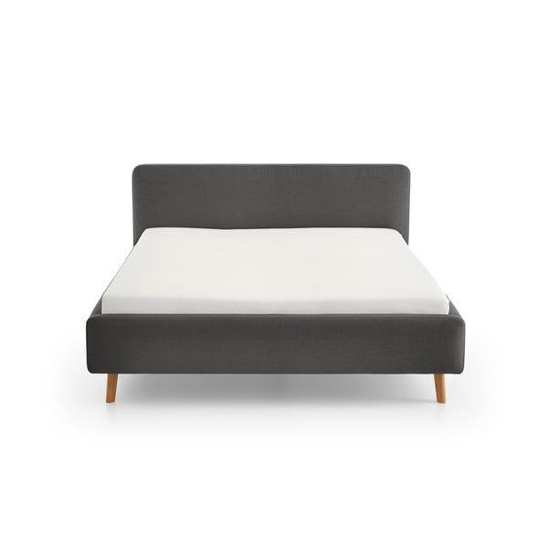 Letto matrimoniale imbottito color antracite rete non inclusa 160x200 cm Mattis – Meise Möbel-image-4