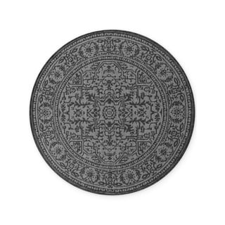 Tappeto da interno/esterno rotondo bianco e nero ø 160 cm Duet Kona – NORTHRUGS