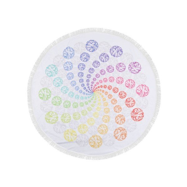 Telo da spiaggia colorato in 100% cotone Twirl, ⌀ 150 cm - Mijolnir