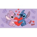 Asciugamano per bambini viola in cotone 70x140 cm Lilo and Stitch "Kiss" – Jerry Fabrics