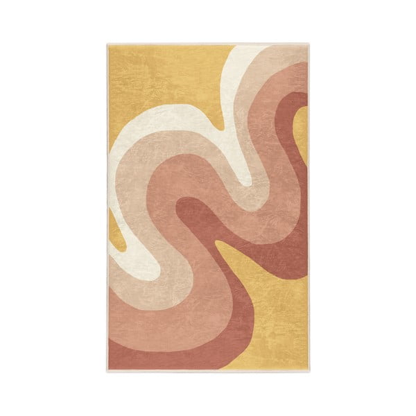 Tappeto giallo ocra e rosa polveroso lavabile 160x230 cm Strawberry Creamsicle – Mila Home