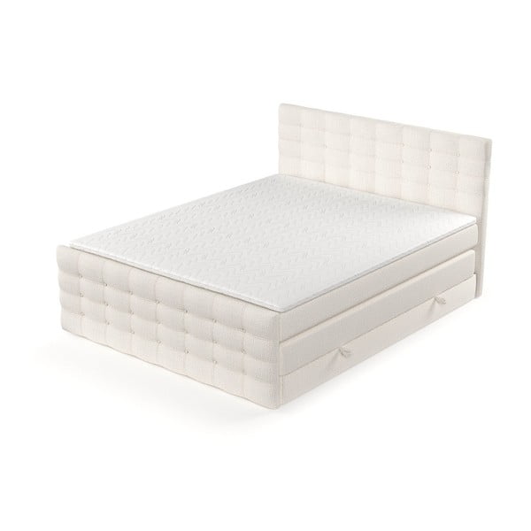 Letto boxspring crema con spazio contenitivo 200x200 cm Blend - Maison de Rêve-image-3