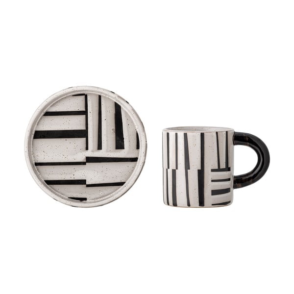 Tazzina bianca e nera in gres 300 ml Frankie – Bloomingville-image-3