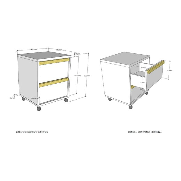 Mobile per bambini bianco 48x60 cm London - Vipack-image-2
