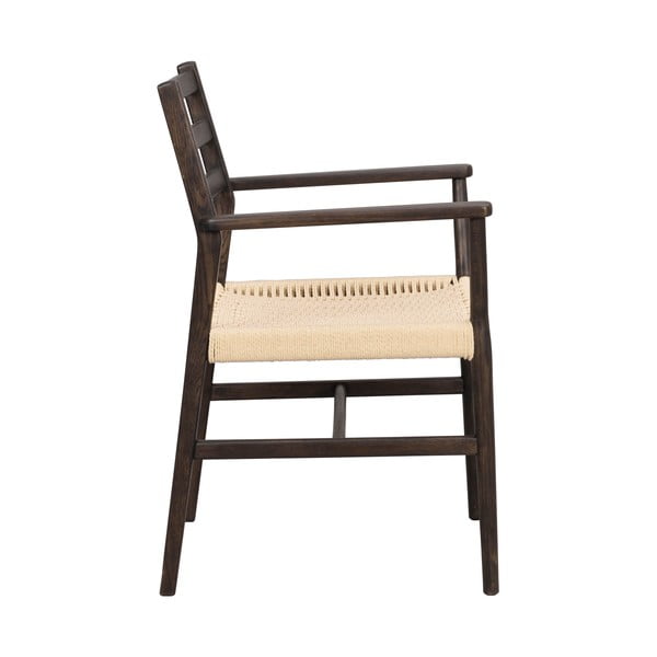 Sedia da pranzo in marrone scuro-naturale Harlan - Rowico-image-3