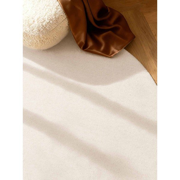 Tappeto rotondo color crema in lana tessuto a mano ø 200 cm Puristic Knots – Elle Decoration-image-2