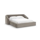 Letto matrimoniale imbottito marrone chiaro con contenitore con rete inclusa 180x200 cm Campi – Cosmopolitan Design