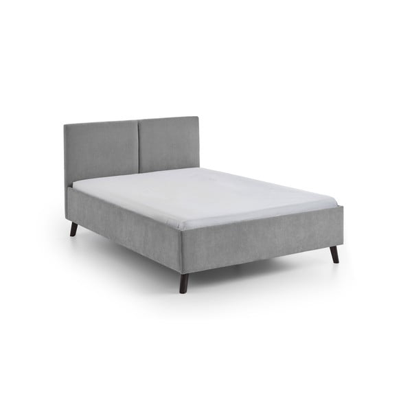 Letto matrimoniale imbottito grigio con rete inclusa 140x200 cm Piano – Meise Möbel