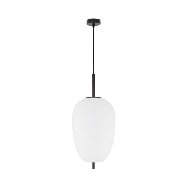 Lampadario bianco/nero in vetro ø 27 cm Lato – Nova Luce