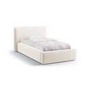 Letto singolo imbottito color crema con contenitore con rete inclusa 90x200 cm Jodie – Micadoni 