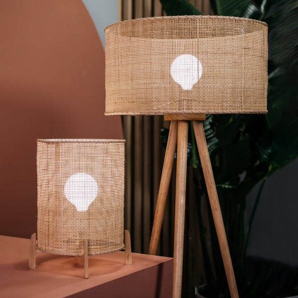 Lampada da tavolo in rattan, altezza 35 cm Wala - SULION-image-3