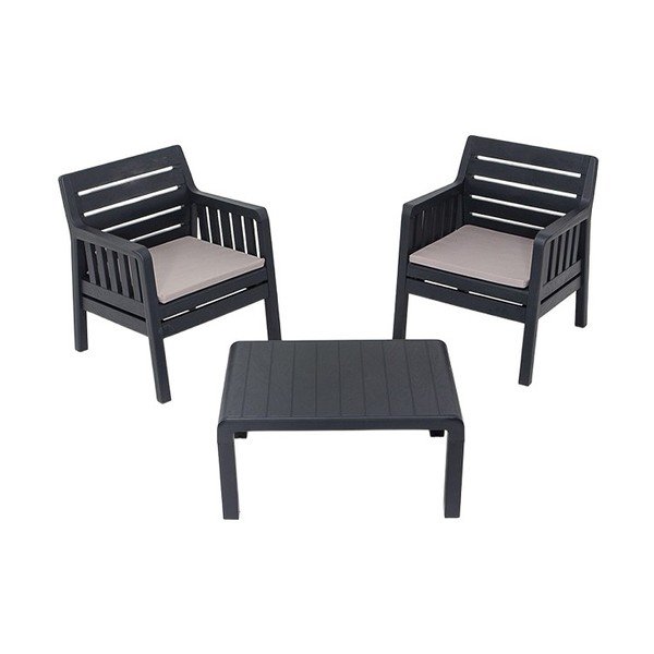 Set da giardino antracite per 2 persone Lara - Floriane Garden