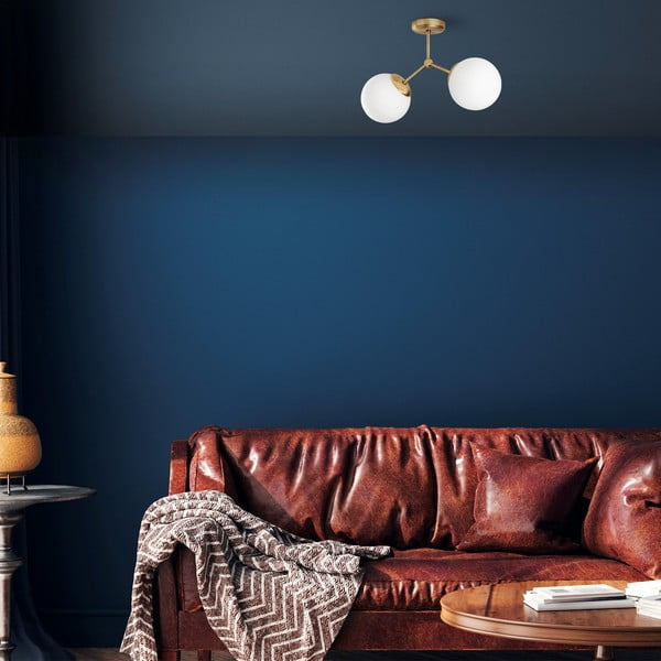 Plafoniera bianca/color ottone con paralume in vetro 15x44 cm Damar – Opviq lights-image-4