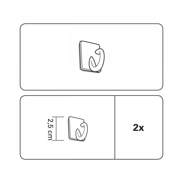 Ganci in plastica per asta in vetro colorato in set da 2 - Gardinia-image-1