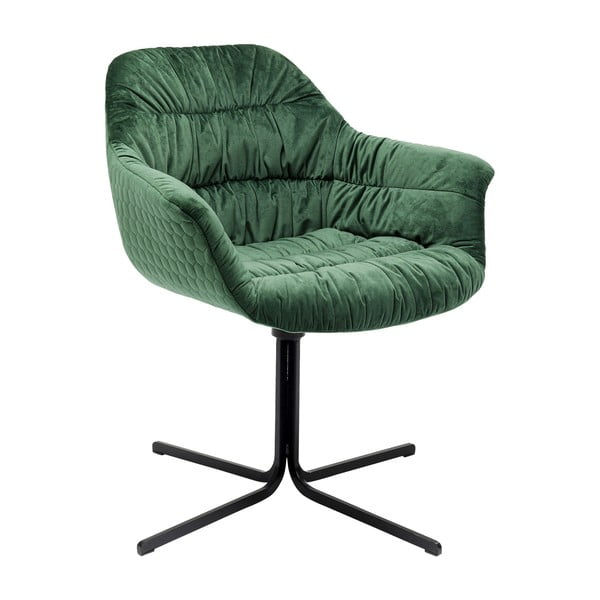 Sedia verde con rivestimento in velluto Girevole Swivel Colmar - Kare Design