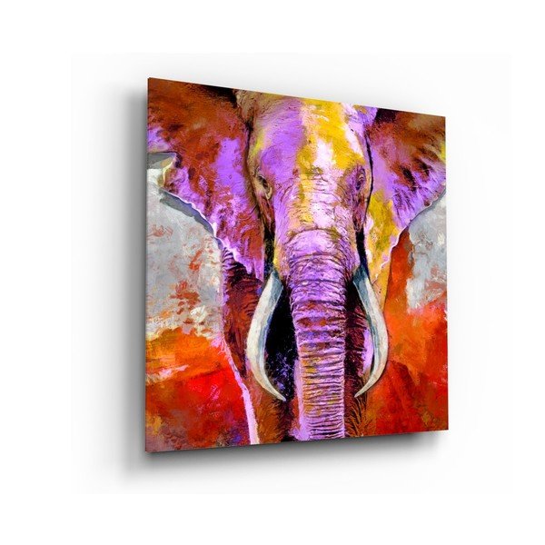 Pittura su vetro , 40 x 40 cm Revenge of the Elephant - Insigne