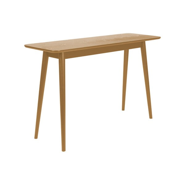 Tavolo consolle di colore naturale con piano effetto rovere 40x120 cm Fabio – White Label-image-2