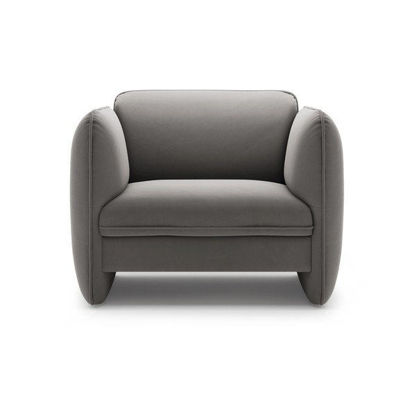 Poltrona grigio scuro con rivestimento in velluto Georgia – Micadoni -image-2