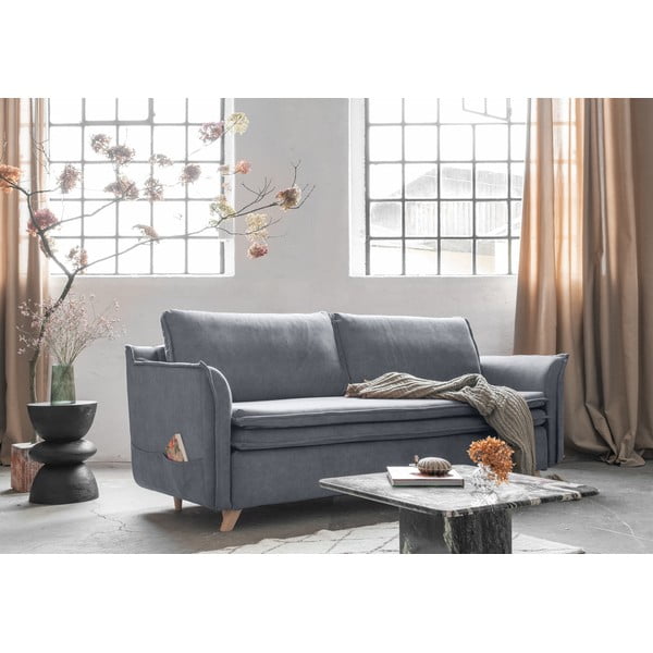 Divano in velluto grigio 225 cm Charming Charlie - Miuform-image-3