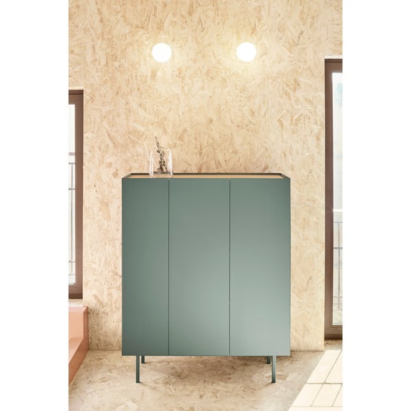 Cassettiera alta verde effetto rovere95x120 cm Arista - Teulat-image-1