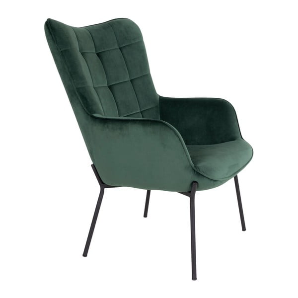 Poltrona verde con rivestimento in velluto Glasgow – Bonami Essentials-image-3