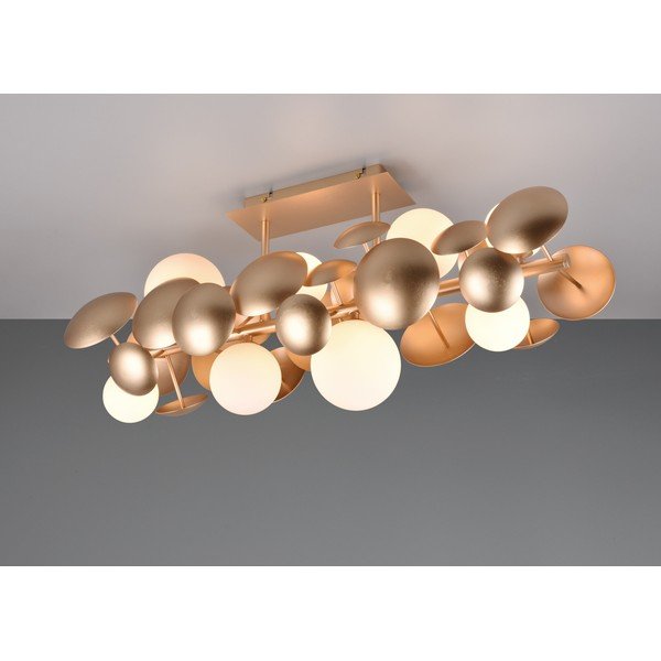 Lampada da soffitto con paralume in vetro bianco-dorato 76x22 cm Bubble - Trio Select-image-1