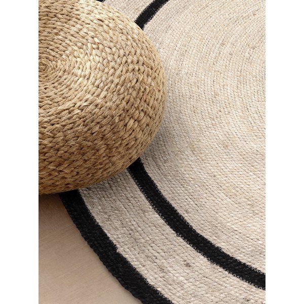Tappeto rotondo colore naturale chiaro in iuta reversibile/tessuto a mano ø 200 cm Lina – Hanse Home-image-2