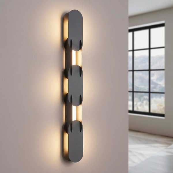 Lampada da parete LED nera in metallo CHAIN – Thoro-image-1