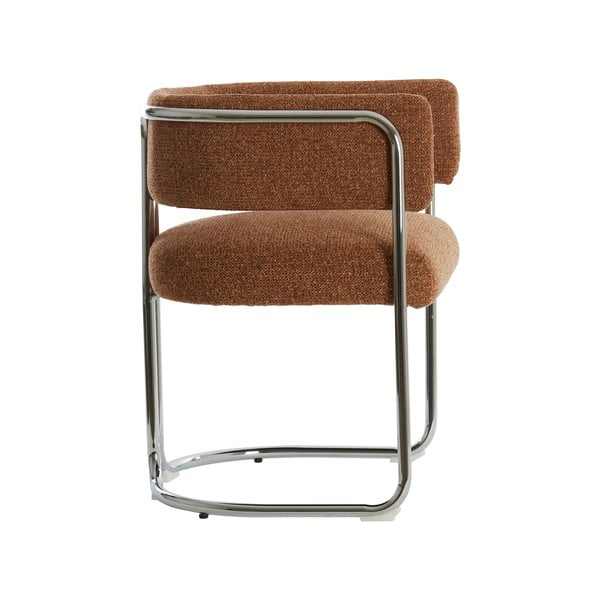 Sedia da pranzo marrone chiaro in imbottito con braccioli Adante – Light & Living-image-4