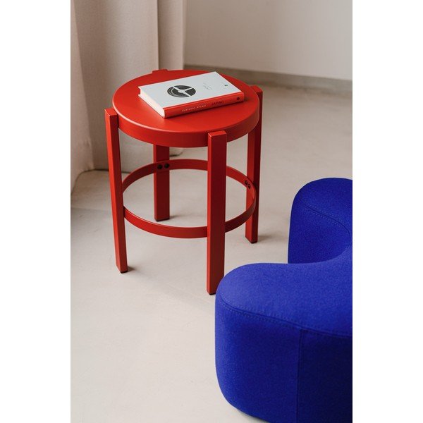 Sgabello rosso in acciaio Doon – noo.ma-image-1