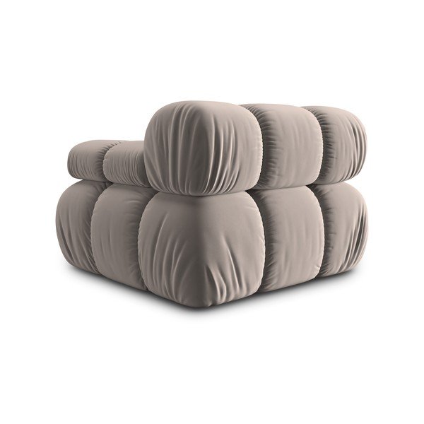 Parte divano componibile in marrone chiaro (con penisola a destra) con rivestimento in velluto Bellis – Micadoni -image-4