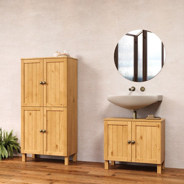 Mobile da lavabo colore naturale chiaro basso 62x55 cm Calle – Støraa-image-2