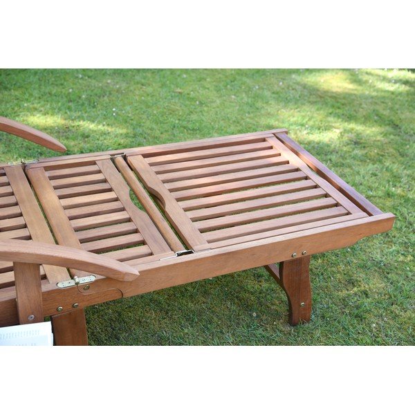 Chaise longue da giardino in legno marrone Beverly Hills - Garden Pleasure-image-4