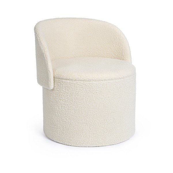 Poggiapiedi color crema con rivestimento in bouclé Anthea – Yes Everyday