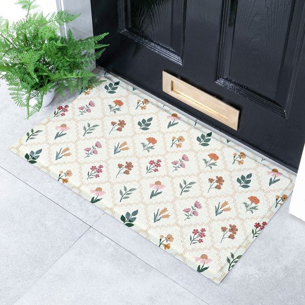 Zerbino in PVC 40x70 cm Vintage Floral Stamp – Artsy Doormats-image-1