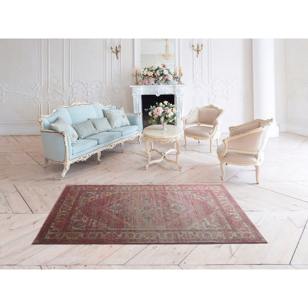 Tappeto in viscosa rossa , 140 x 200 cm Vintage Retro - Universal-image-1