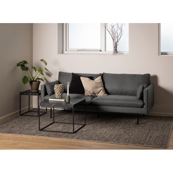 Tavolino nero con piano in marmo 60x60 cm Barossa - Actona-image-1