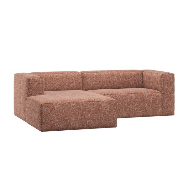 Divano angolare rosa polveroso (con penisola a sinistra/con chaise lounge) Bean – WOOOD