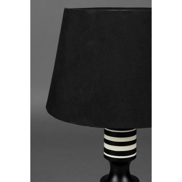 Lampada da tavolo nera con paralume in tessuto (altezza totale 60 cm) Virgil – Dutchbone-image-3