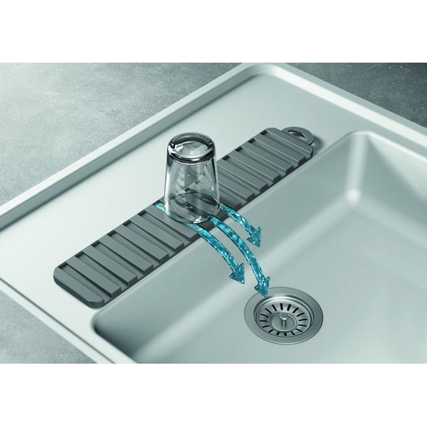 Tappetino scolapiatti grigio in plastica 42x8 cm Gravity – Metaltex-image-3