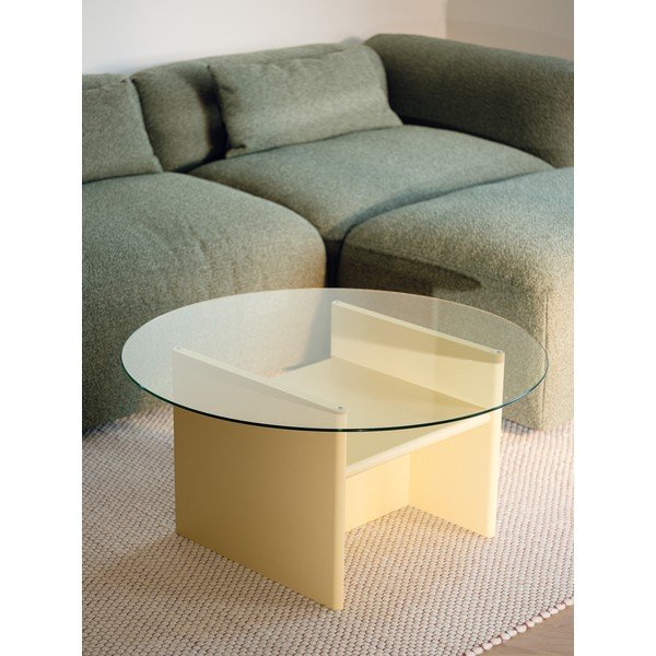 Tavolino da salotto rotondo giallo chiaro ø 85 cm Tovo – noo.ma-image-1